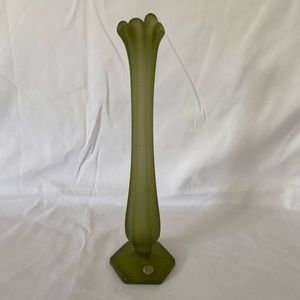 Vintage Westmorland green glass vase